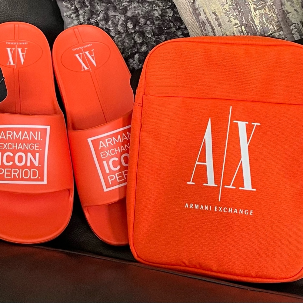 SPRING BREAK READY🔥( UNISEX) ARMANI SLIDES & BAG